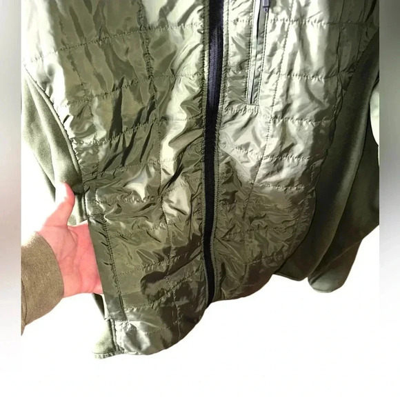 Men’s Xl Orvis olive green mixed media zip up jacket . Micro fleece & part puff. - Picture 5 of 12